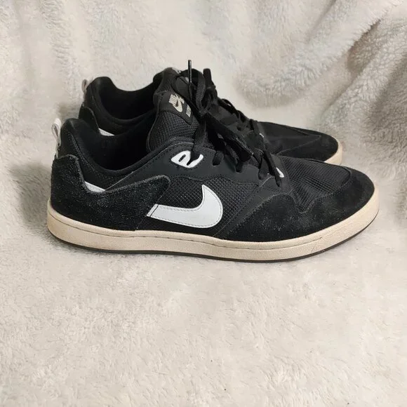 NEW Nike SB Men\'s Alleyoop Suede Skateboarding Shoe, Black/White/Black, 11.5 Nike SB Alleyoop Black White Men main image 3